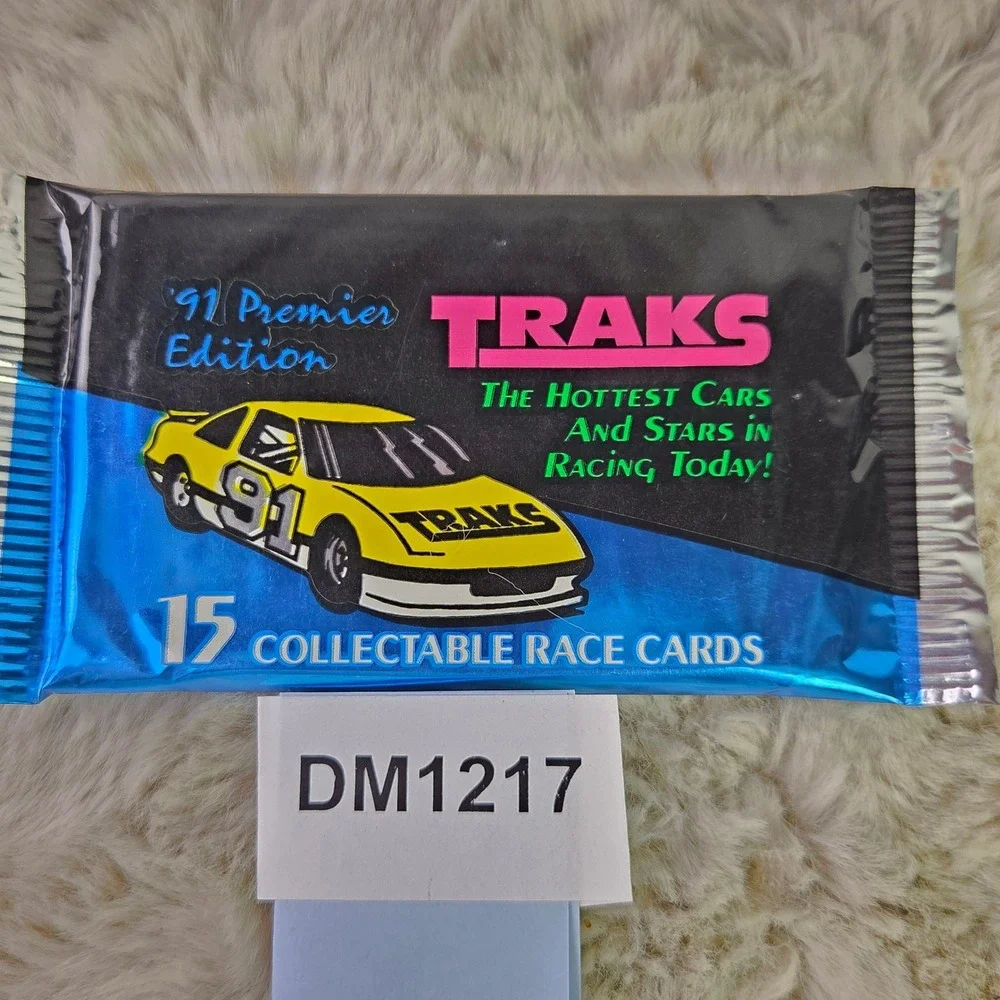 5 Pack Lot 1991 Traks Premier Edition Racing Cards Unopened Sealed Wax Packs